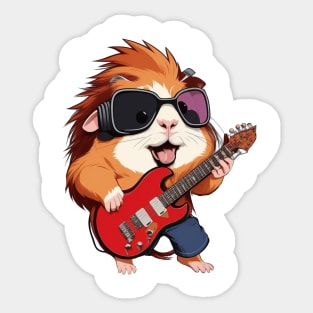 Cute rockstar guinea pig Sticker